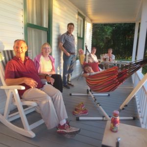 Enjoying the sunset at Joan's country house