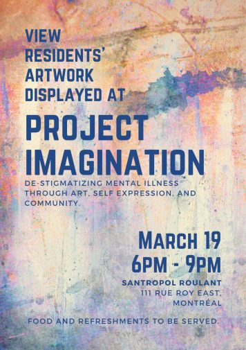 Projet Imagination Vernissage on March 19 6pm-9pm