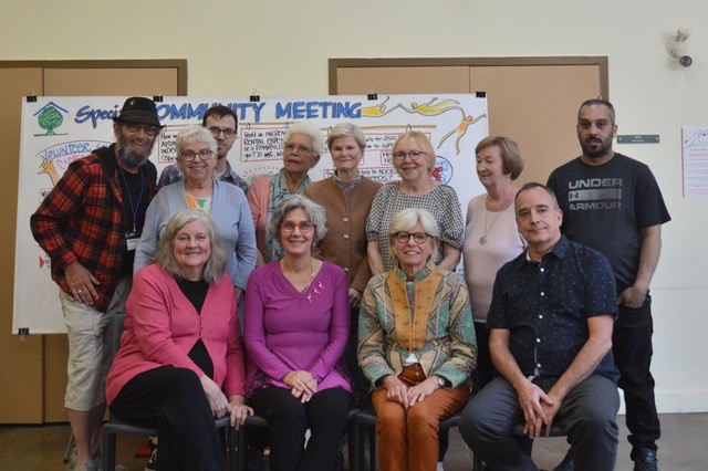 Our board team (from left to right) front row: Dale MacDonald, Pepita Capriolo, Cecily Lawson, Richard Dufour. Back row: Sam Beitel, Sue Purcell, Luke Gruber, Maxene Rodrigues, Jane Bourke, Sandra Baines, Afric Eustace, Gulam Sohrab. Missing from photo: Sharyn Scott, Charles Pearo.